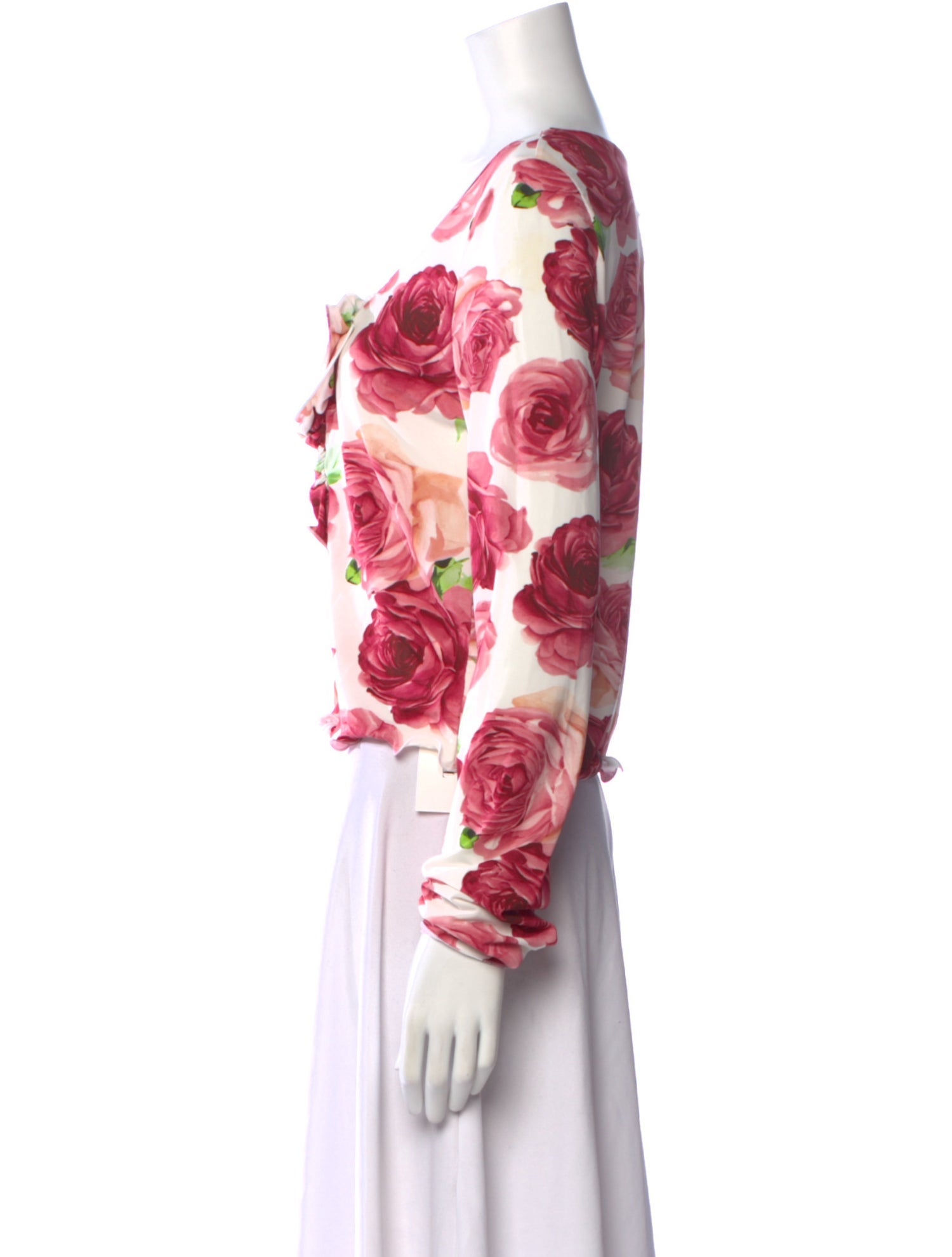 Magda Butrym Floral Print Square Neckline Crop Top w/ Tags