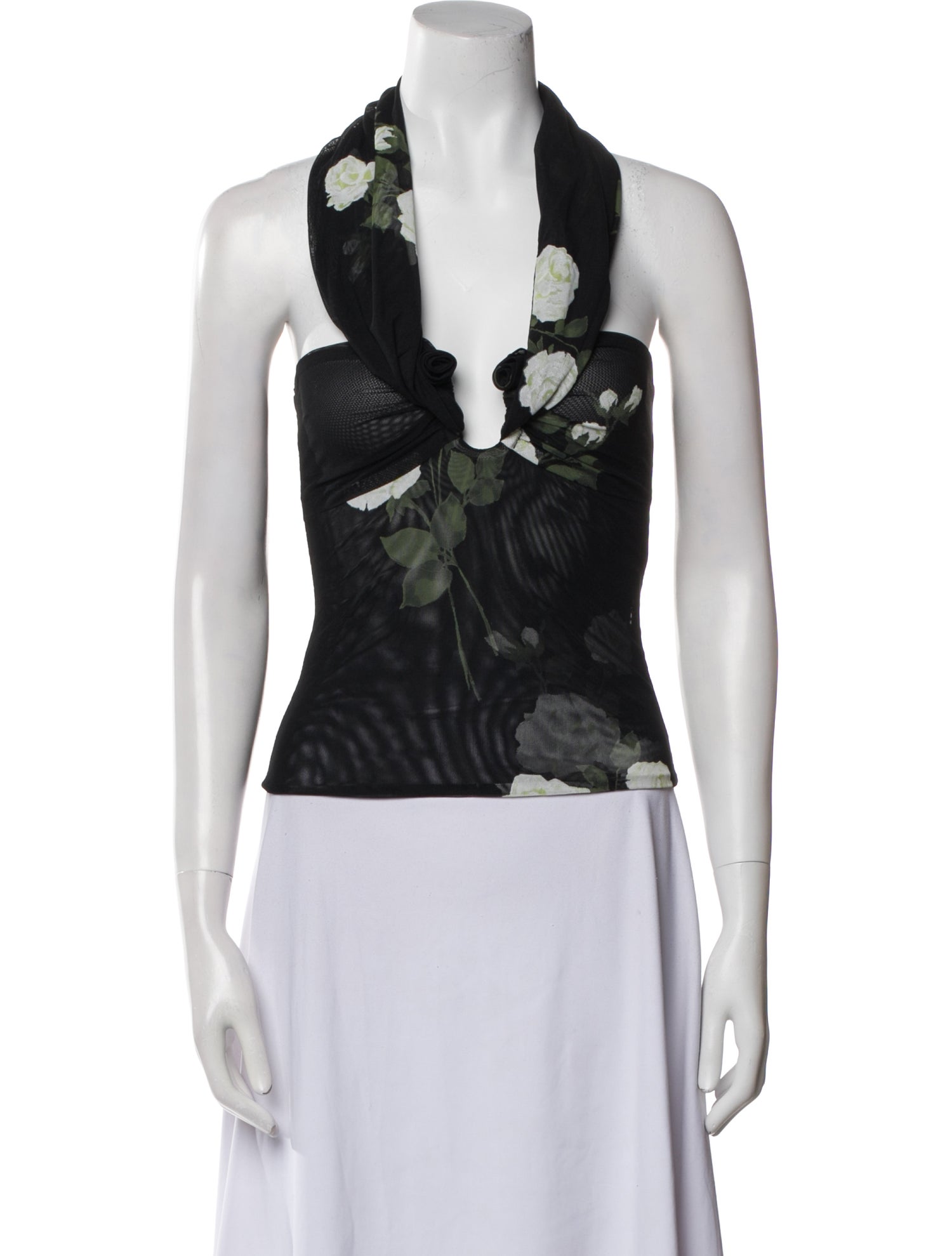 Magda Butrym Printed Halterneck Crop Top w/ Tags