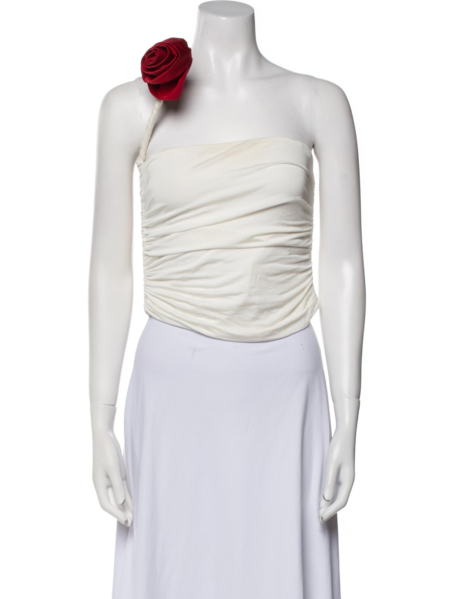Magda Butrym One-Shoulder Sleeveless Crop Top