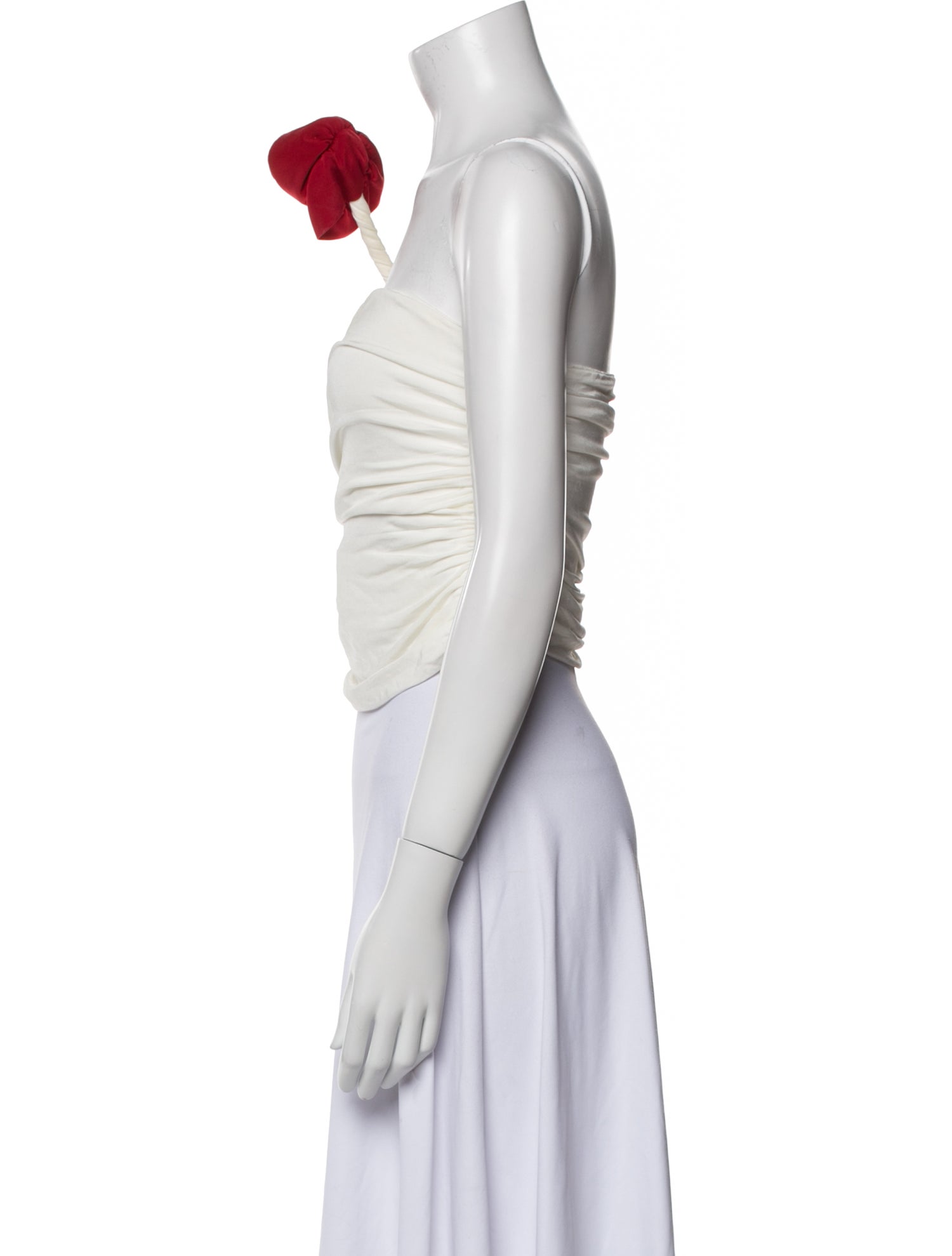Magda Butrym One-Shoulder Sleeveless Crop Top