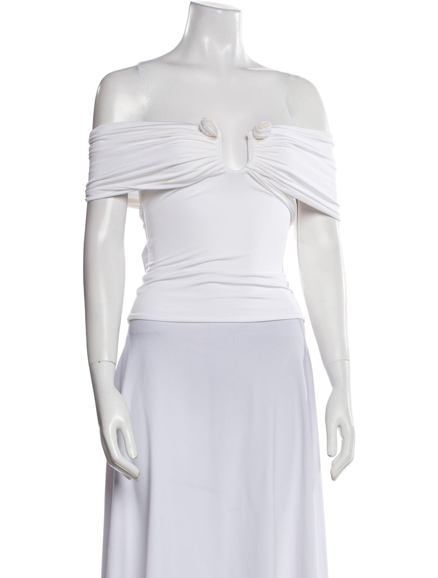 Magda Butrym Off-The-Shoulder Short Sleeve Crop Top w/ Tags