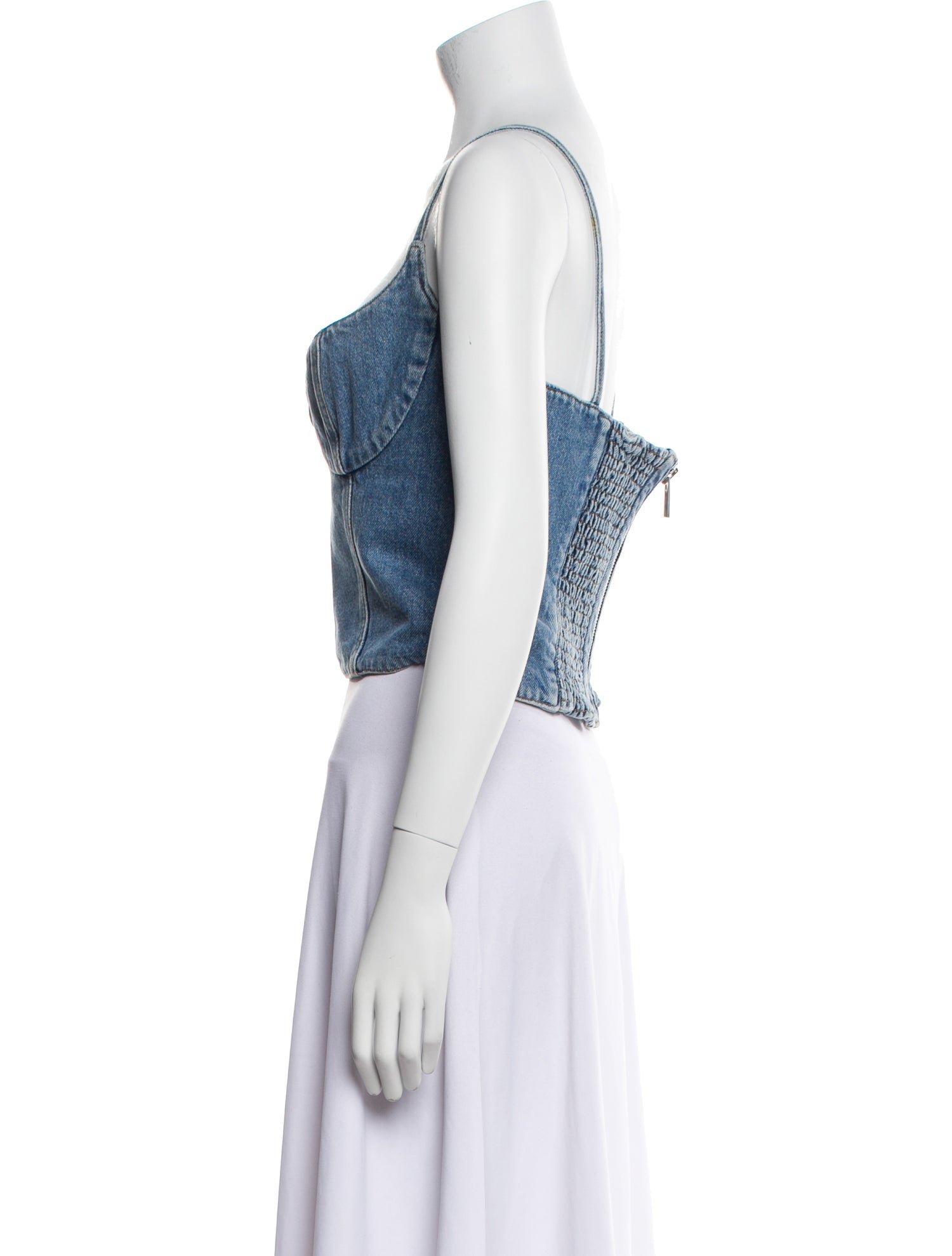 Magda Butrym Square Neckline Sleeveless Crop Top