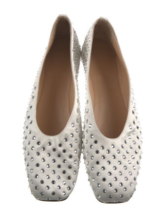 Magda Butrym Suede Crystal Embellishments Flats