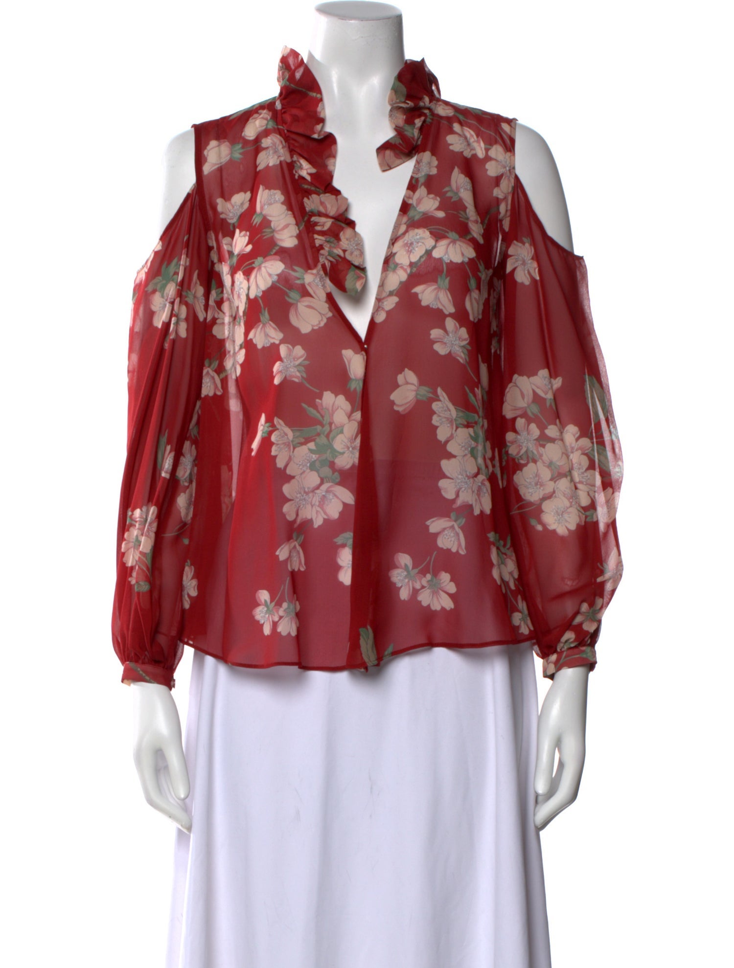 Magda Butrym Floral Print V-Neck Blouse