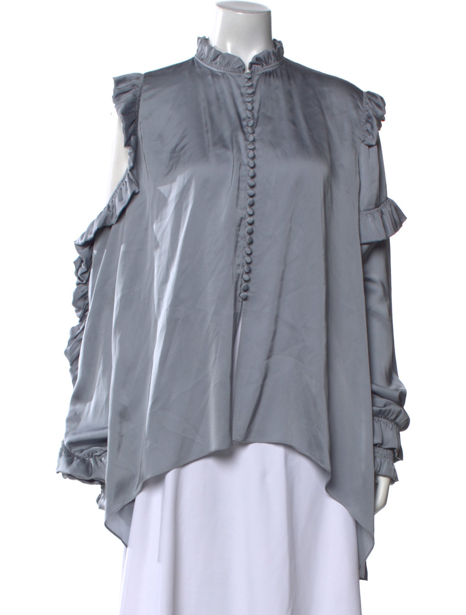 Magda Butrym Silk Mock Neck Blouse