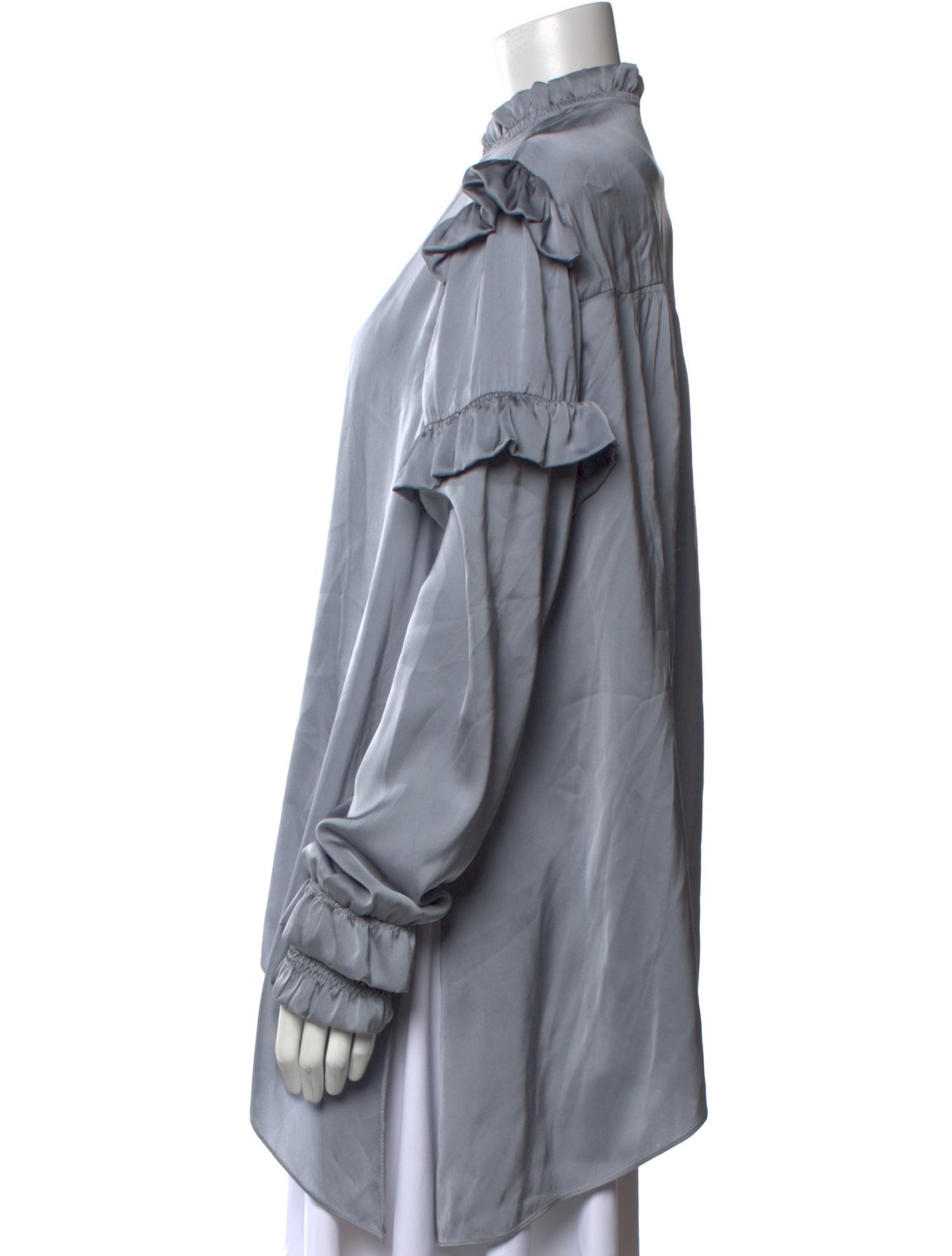 Magda Butrym Silk Mock Neck Blouse