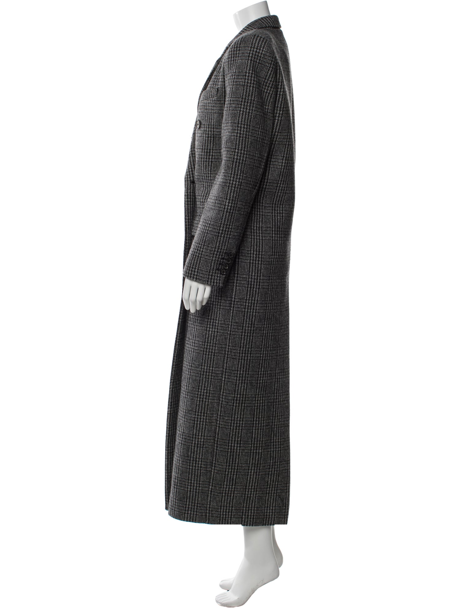 Magda Butrym Wool Plaid Print Coat