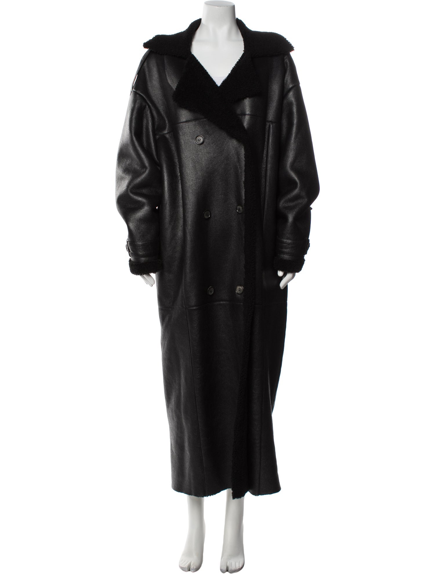 Magda Butrym Leather Faux Fur Coat