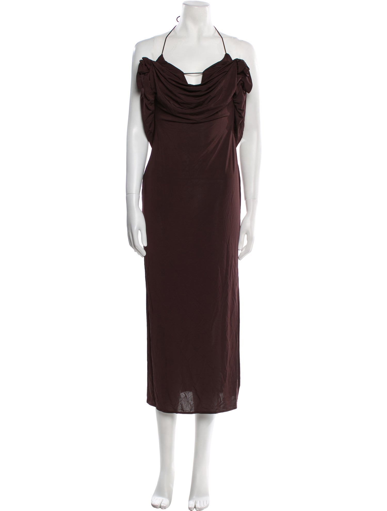 Magda Butrym Cowl Neck Midi Length Dress