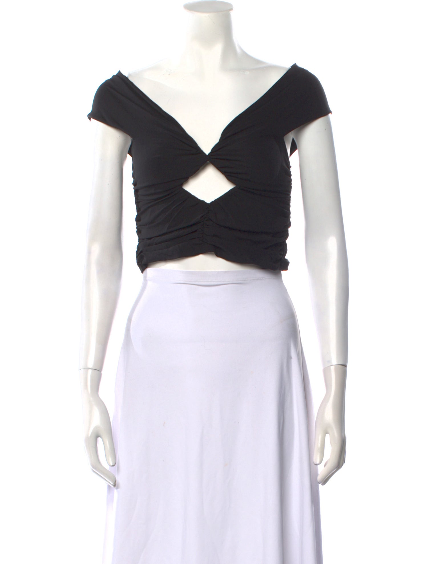 Magda Butrym Silk V-Neck Crop Top