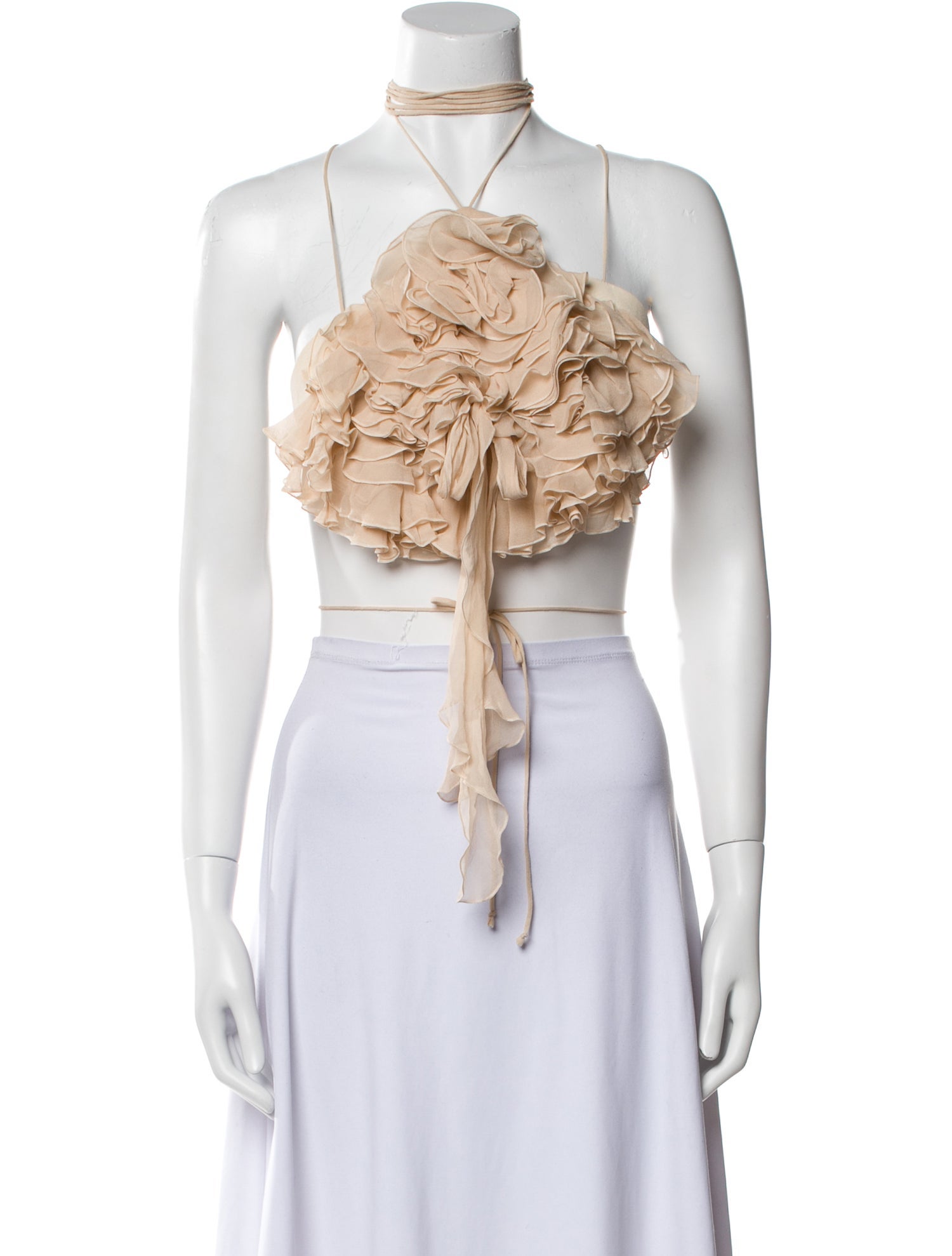 Magda Butrym Silk Halterneck Crop Top