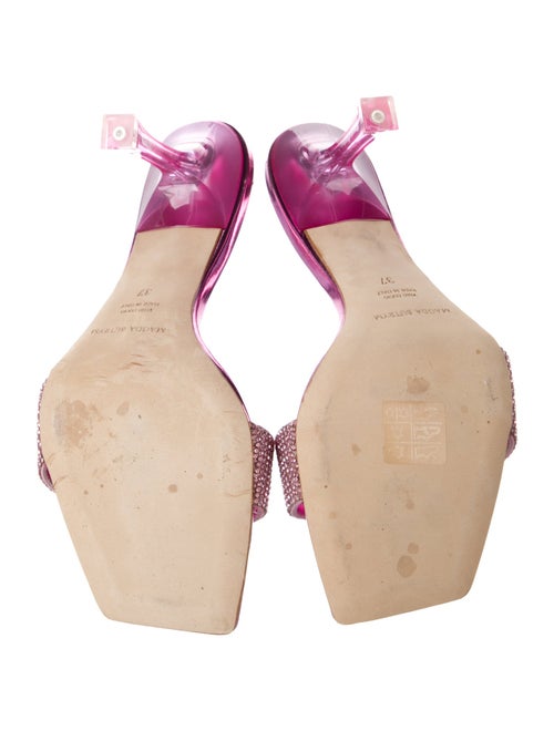 Magda Butrym Patent Leather Crystal Embellishments Slides