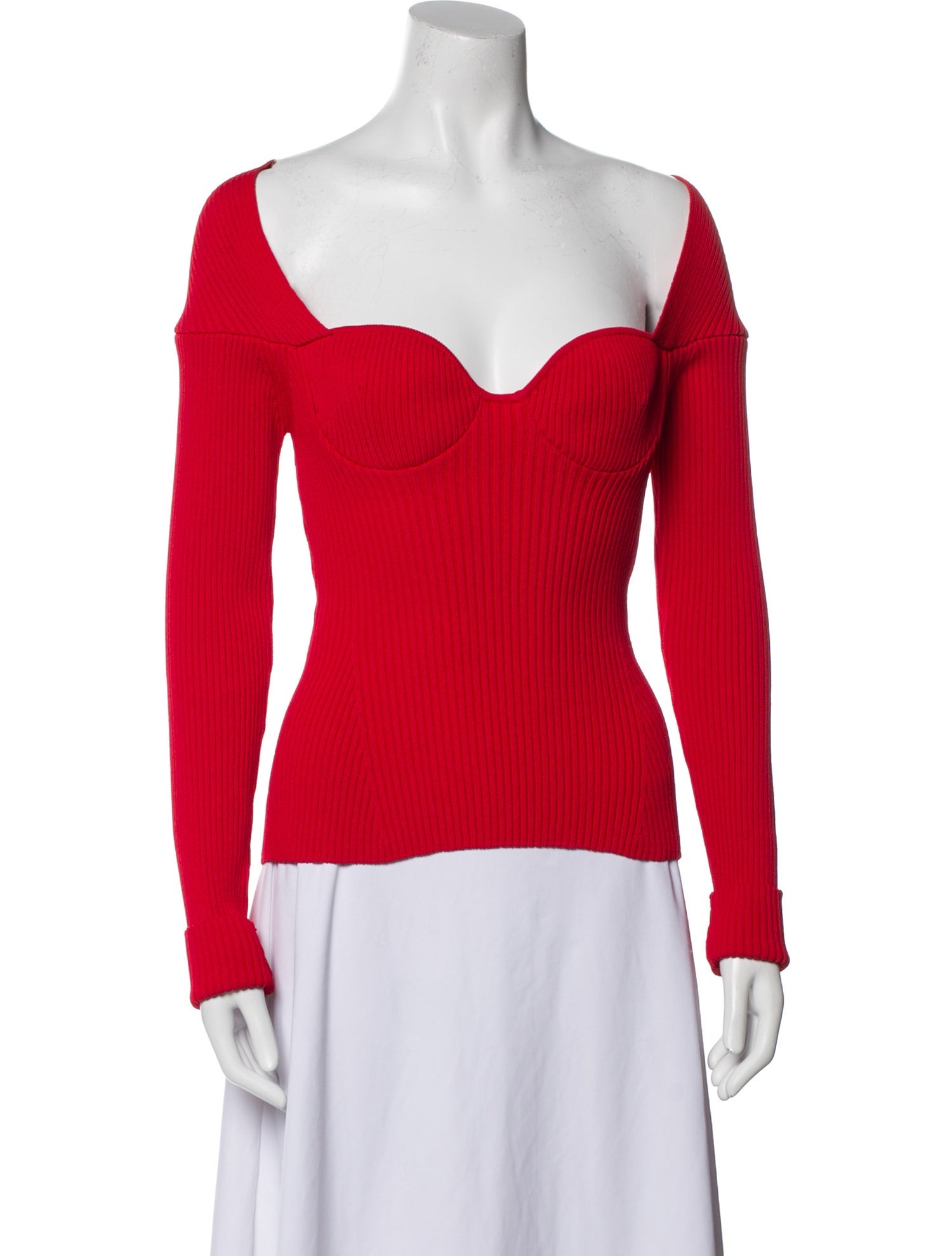 Magda Butrym Square Neckline Long Sleeve Top