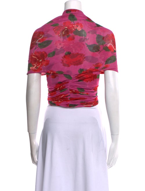 Magda Butrym Floral Print V-Neck Crop Top