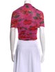 Magda Butrym Floral Print V-Neck Crop Top