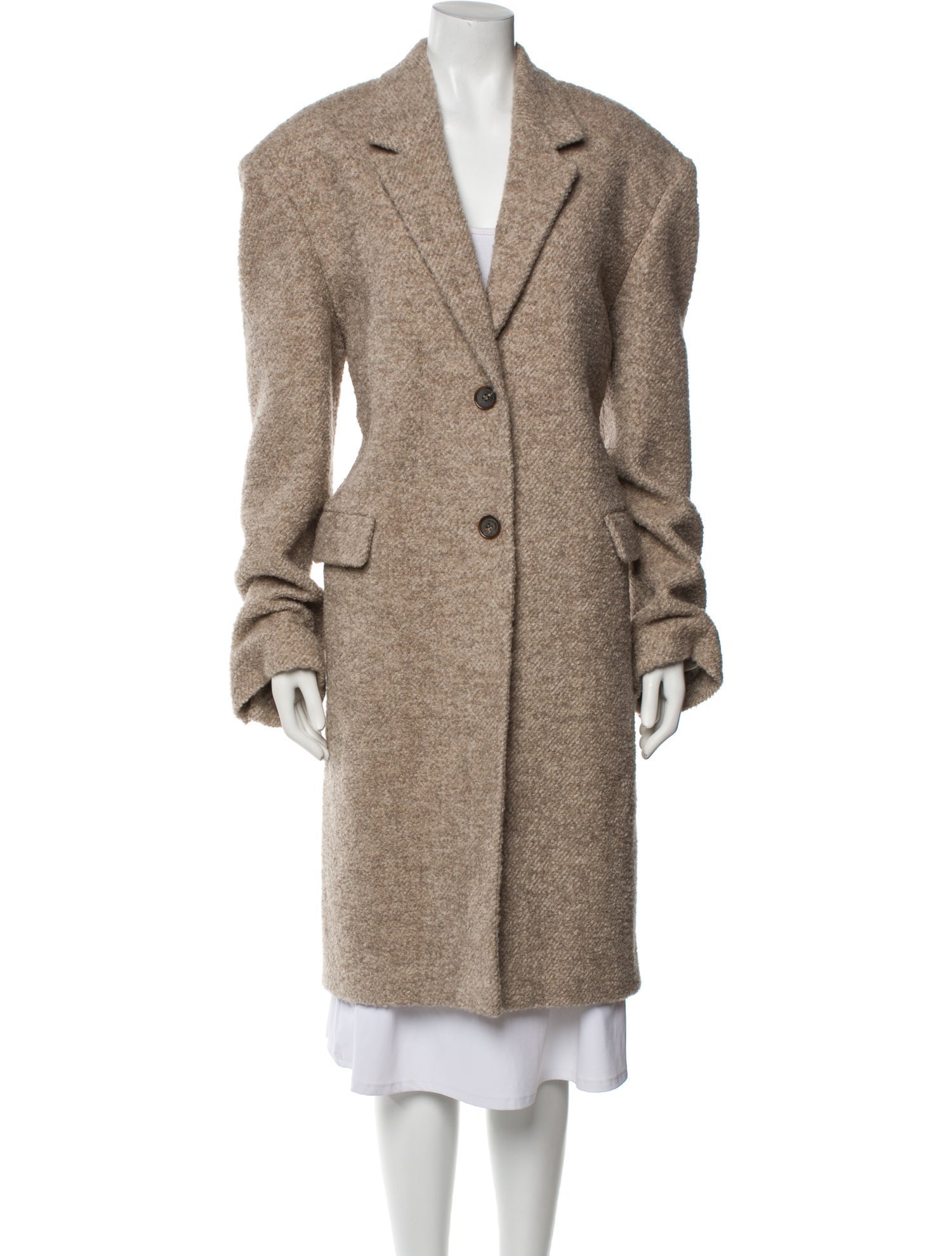 Magda Butrym Wool Faux Fur Coat