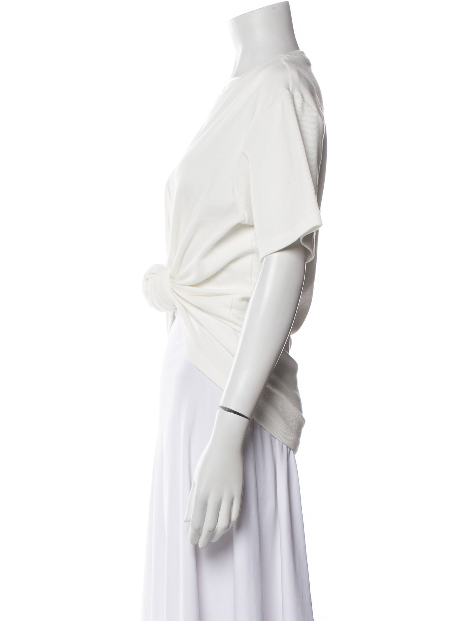 Magda Butrym Crew Neck Short Sleeve Crop Top