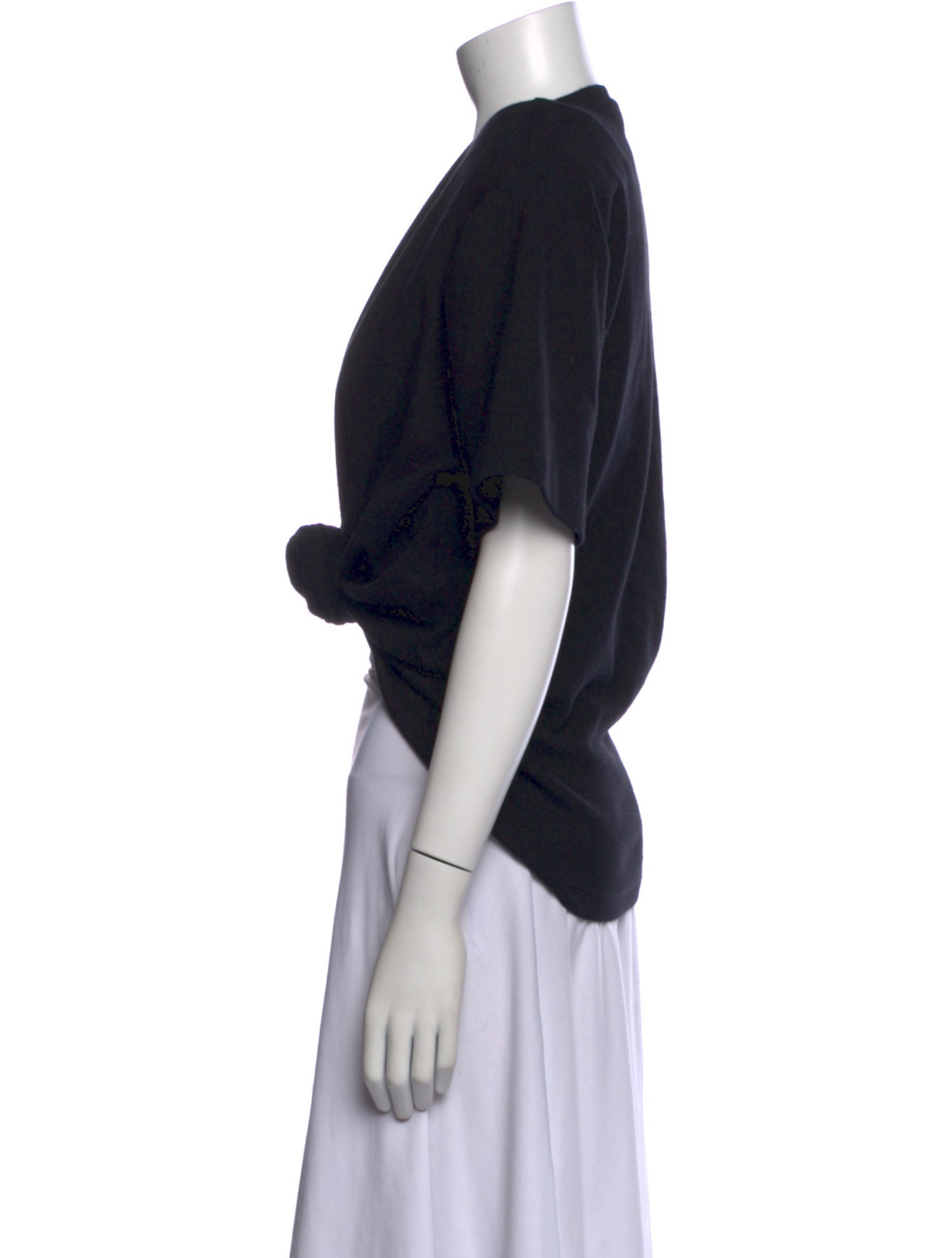 Magda Butrym Bateau Neckline Short Sleeve Crop Top