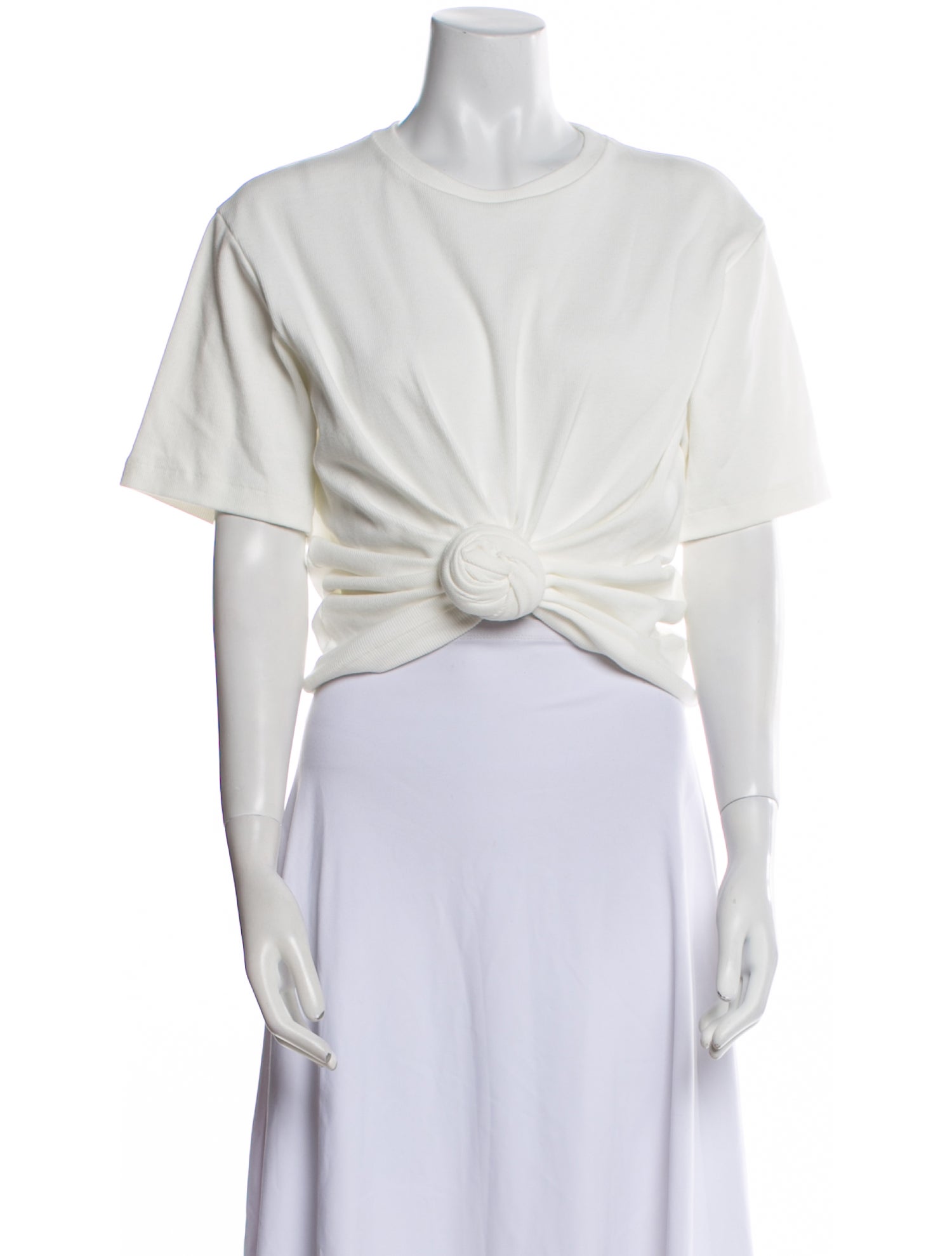 Magda Butrym Crew Neck Short Sleeve Crop Top