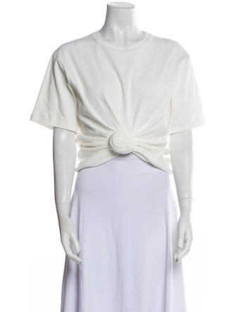 Magda Butrym Crew Neck Short Sleeve Crop Top