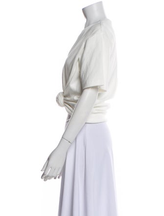 Magda Butrym Crew Neck Short Sleeve Crop Top