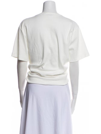 Magda Butrym Crew Neck Short Sleeve Crop Top