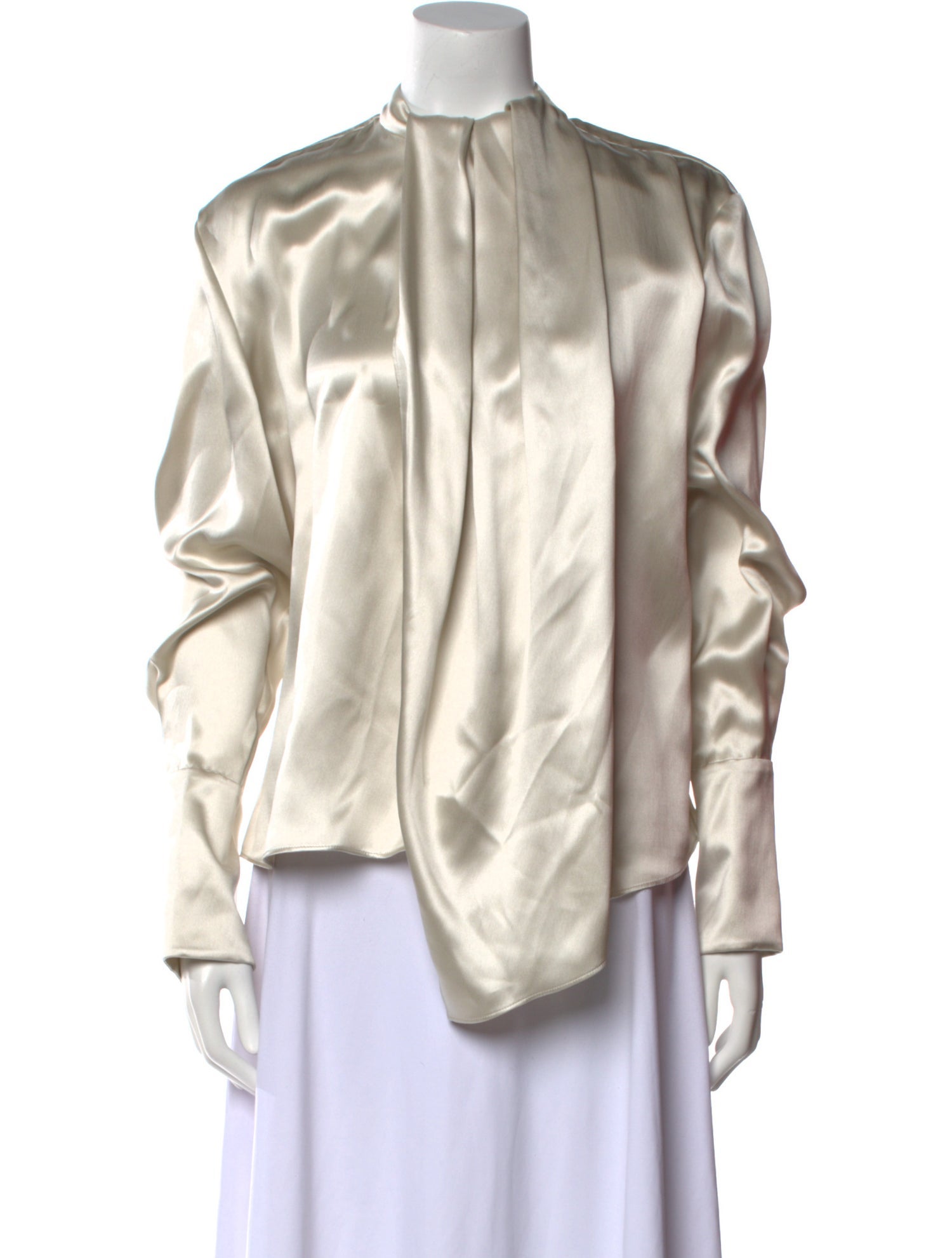 Magda Butrym Silk Mock Neck Blouse