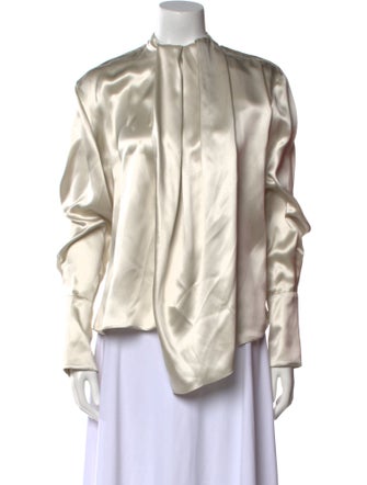 Magda Butrym Silk Mock Neck Blouse
