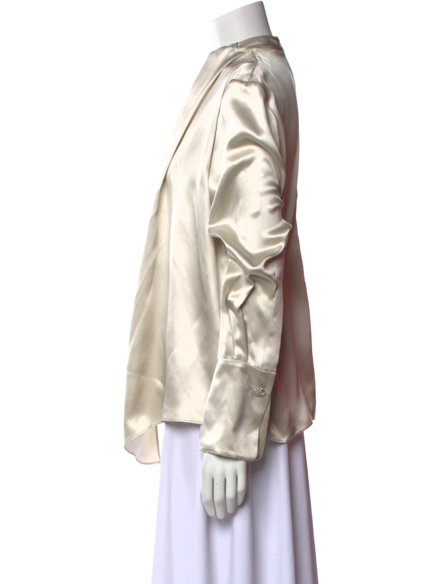 Magda Butrym Silk Mock Neck Blouse