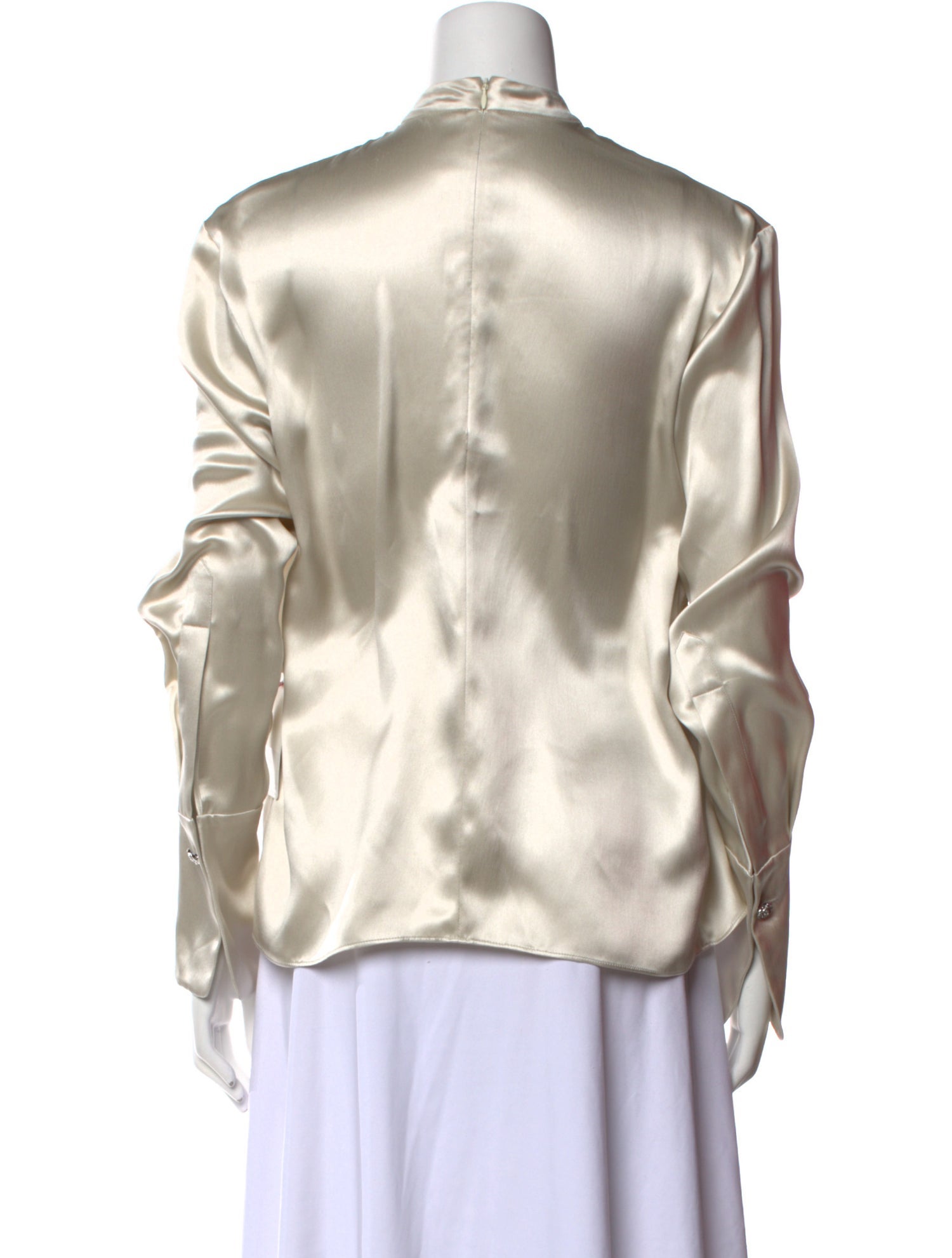 Magda Butrym Silk Mock Neck Blouse