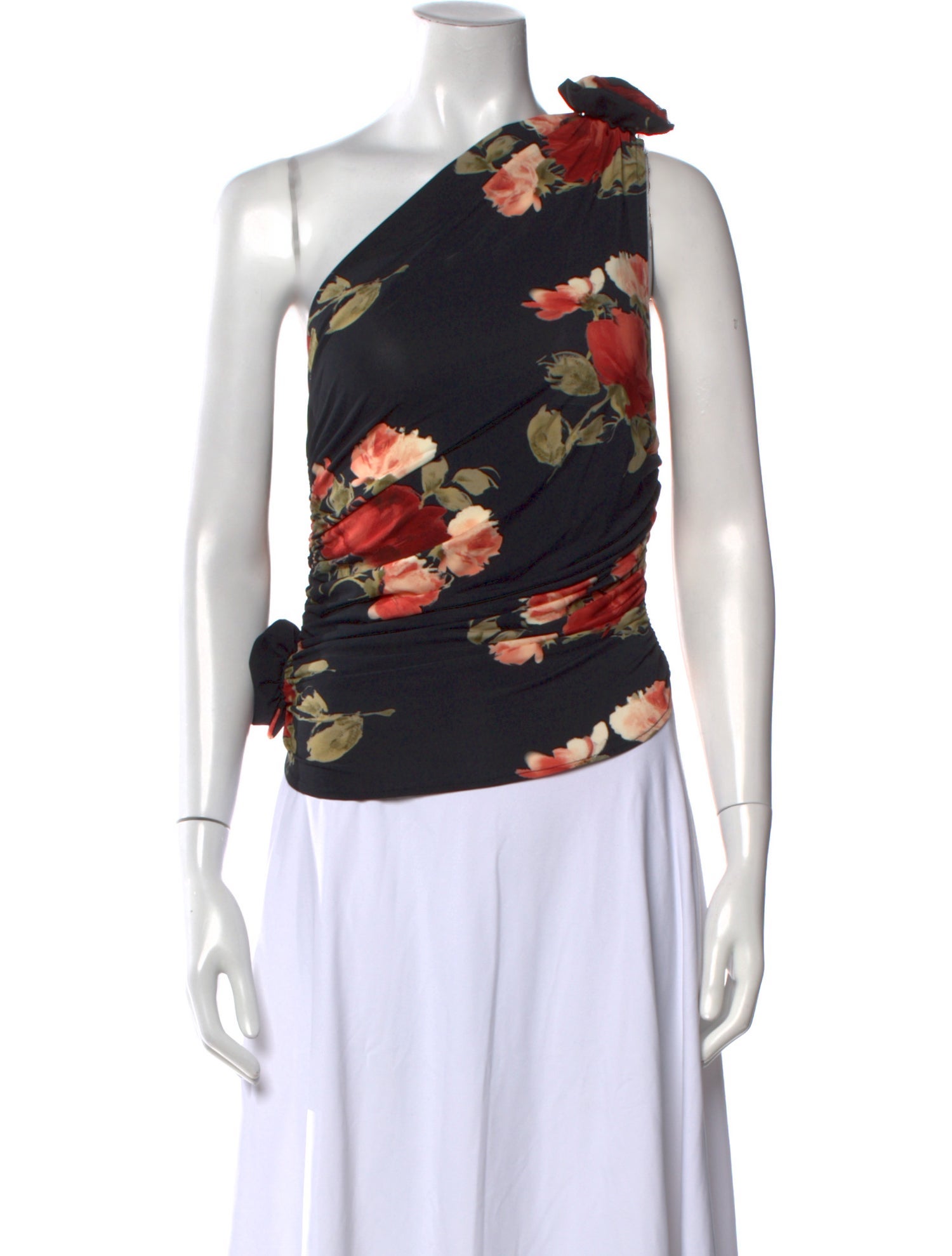 Magda Butrym Floral Print One-Shoulder Top