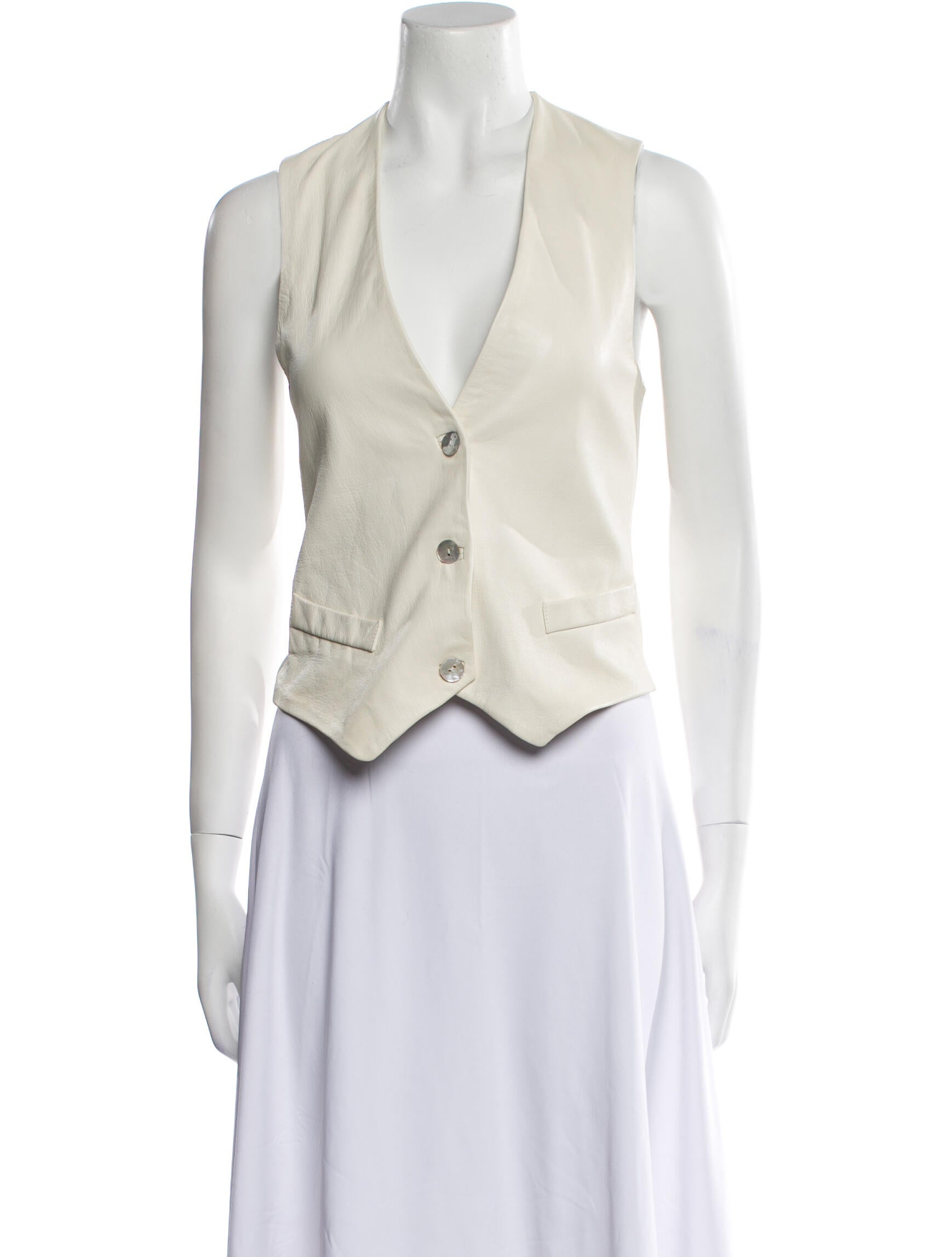 Magda Butrym Silk V-Neck Crop Top