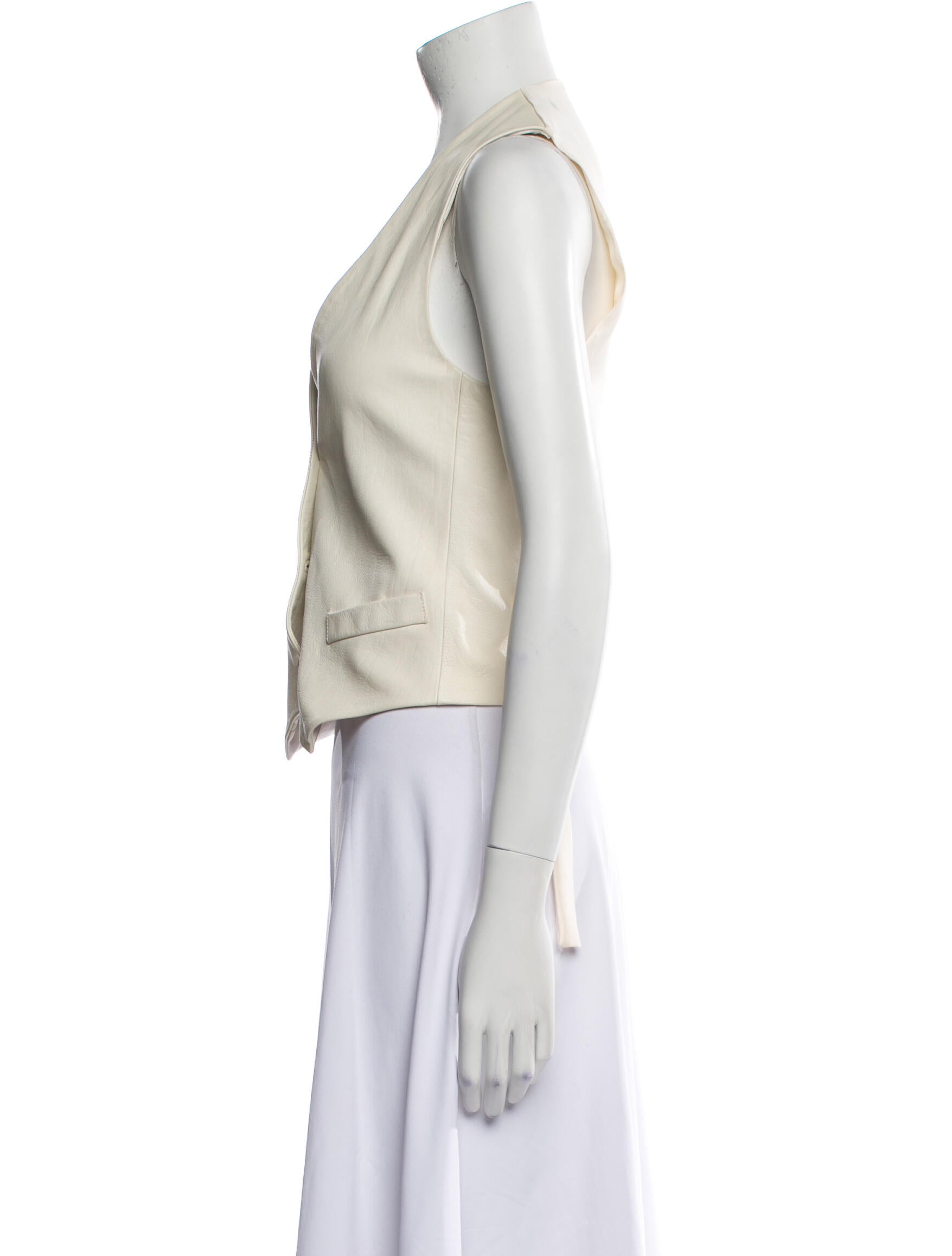 Magda Butrym Silk V-Neck Crop Top