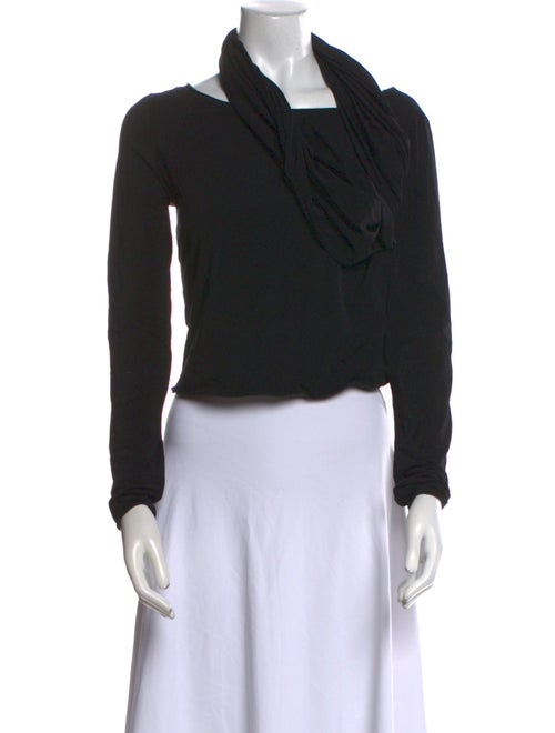 Magda Butrym V-Neck Long Sleeve Crop Top