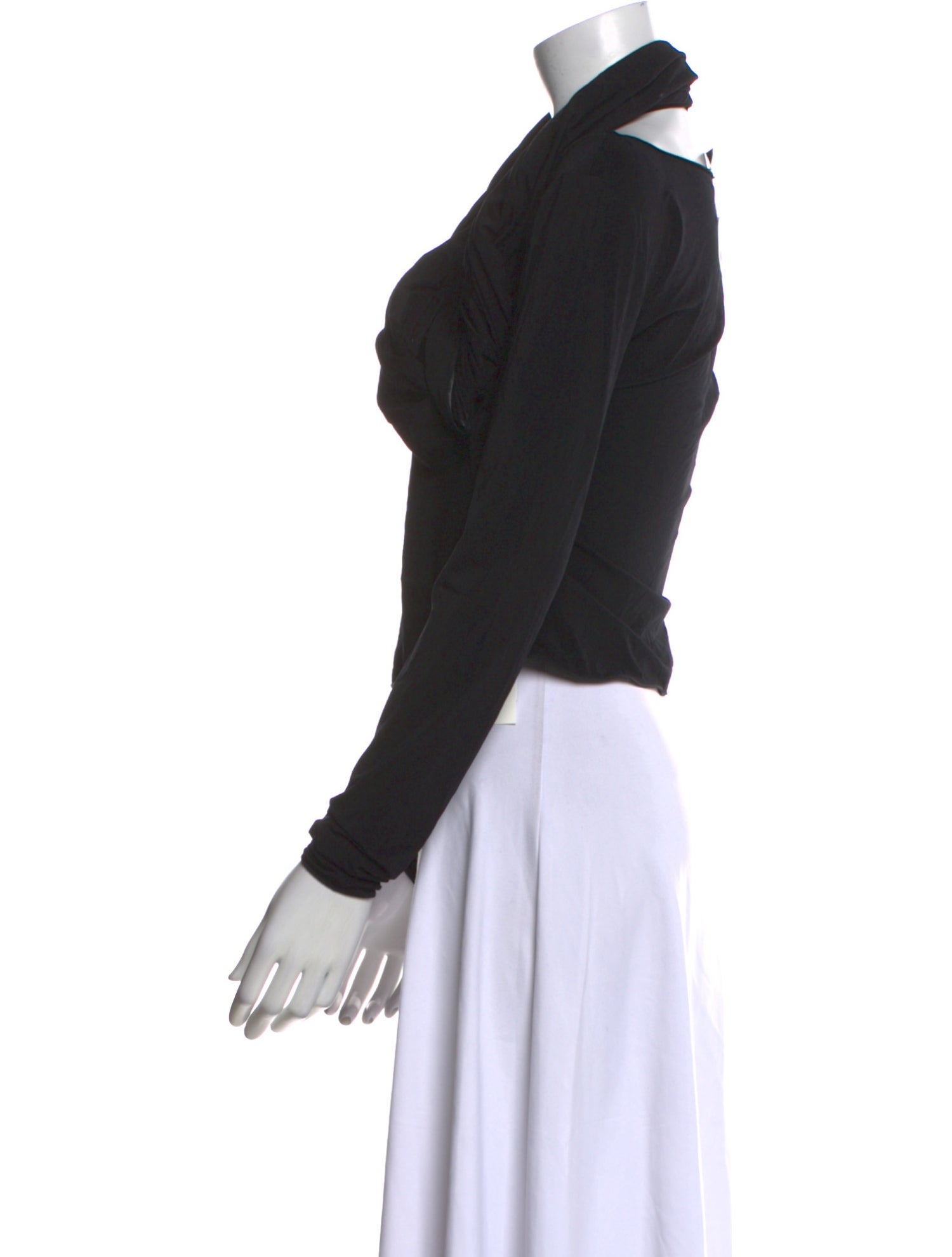 Magda Butrym V-Neck Long Sleeve Crop Top