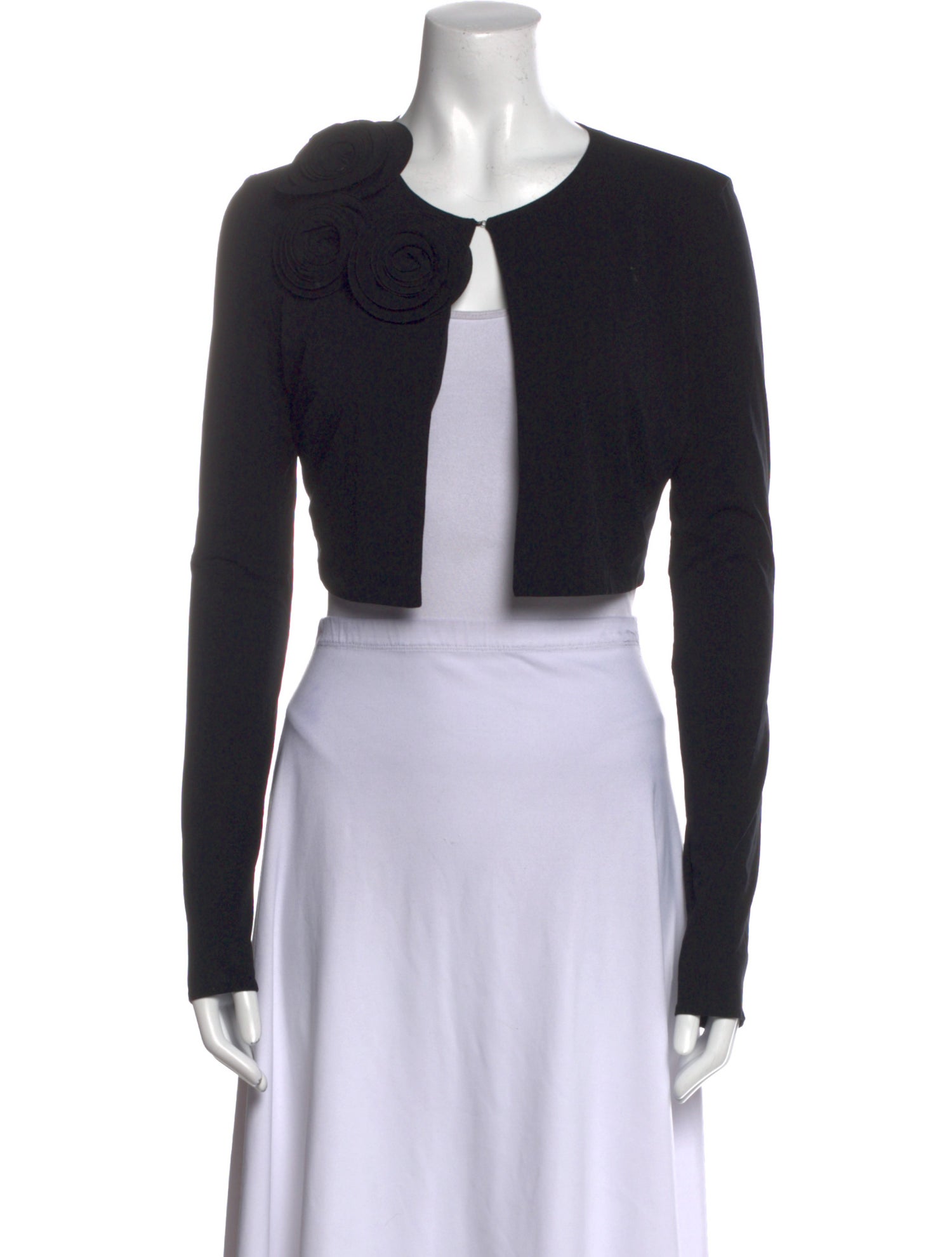 Magda Butrym Crew Neck Long Sleeve Crop Top