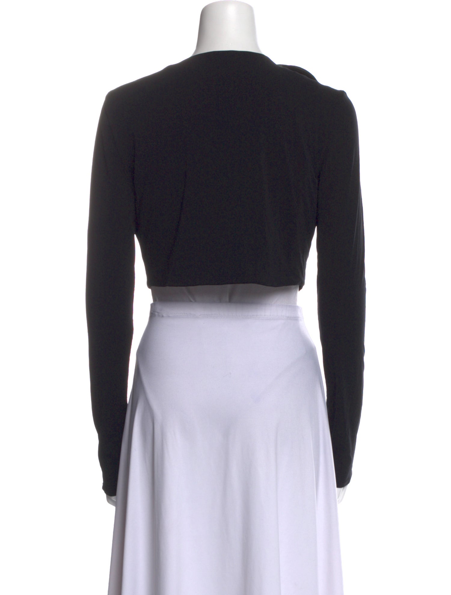 Magda Butrym Crew Neck Long Sleeve Crop Top