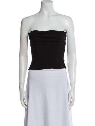 Magda Butrym Wool Strapless Crop Top