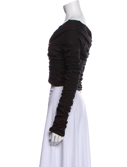 Magda Butrym Silk Off-The-Shoulder Crop Top