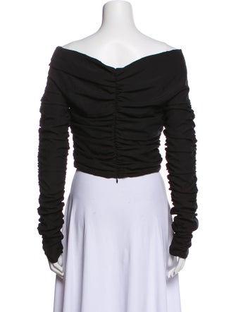 Magda Butrym Silk Off-The-Shoulder Crop Top