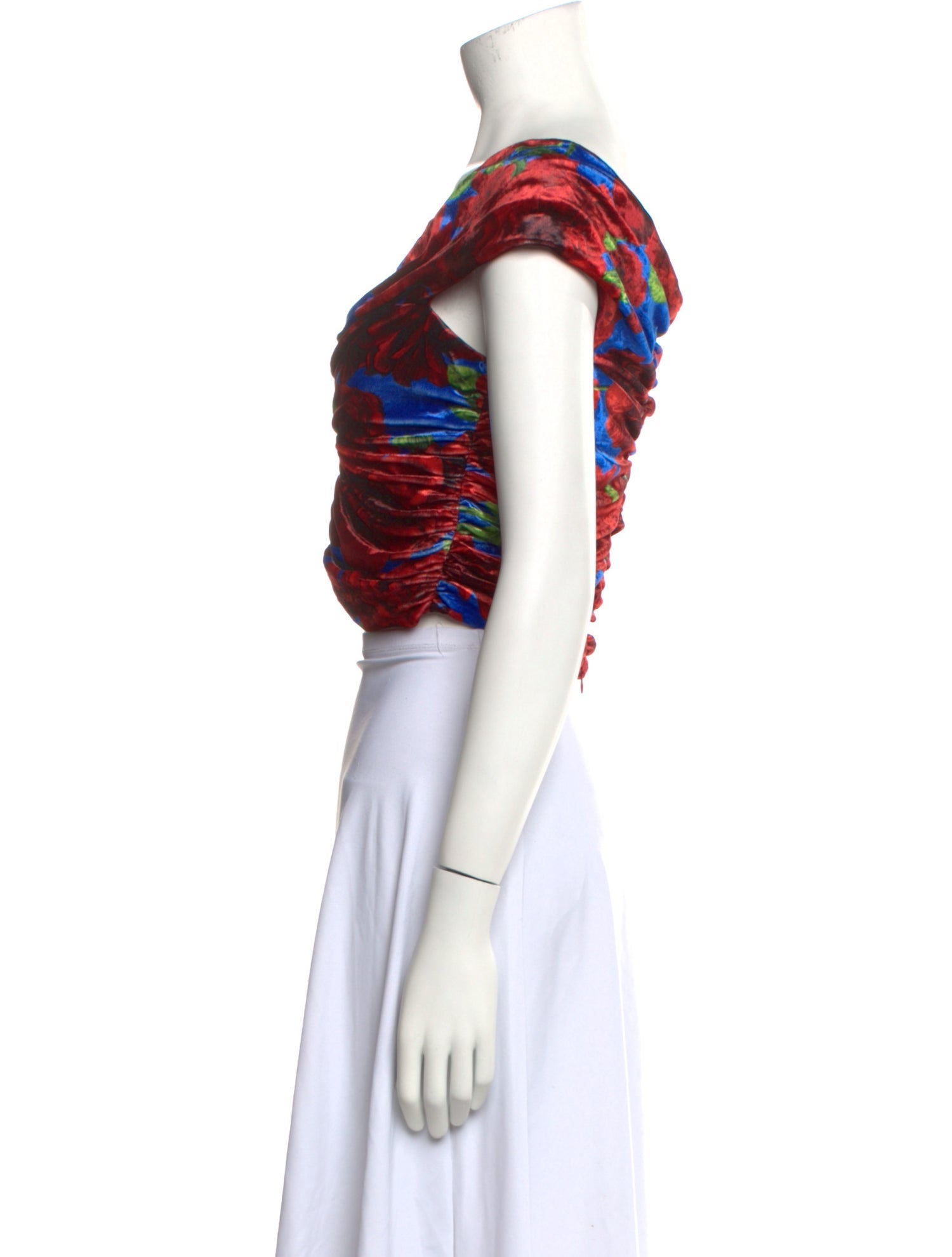 Magda Butrym Printed V-Neck Crop Top