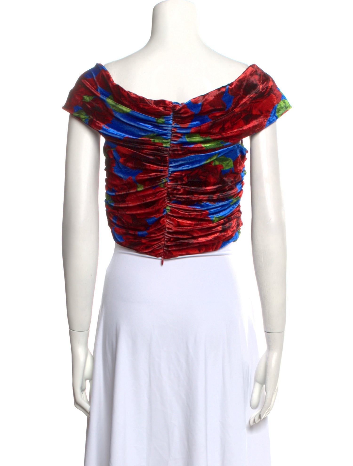 Magda Butrym Printed V-Neck Crop Top