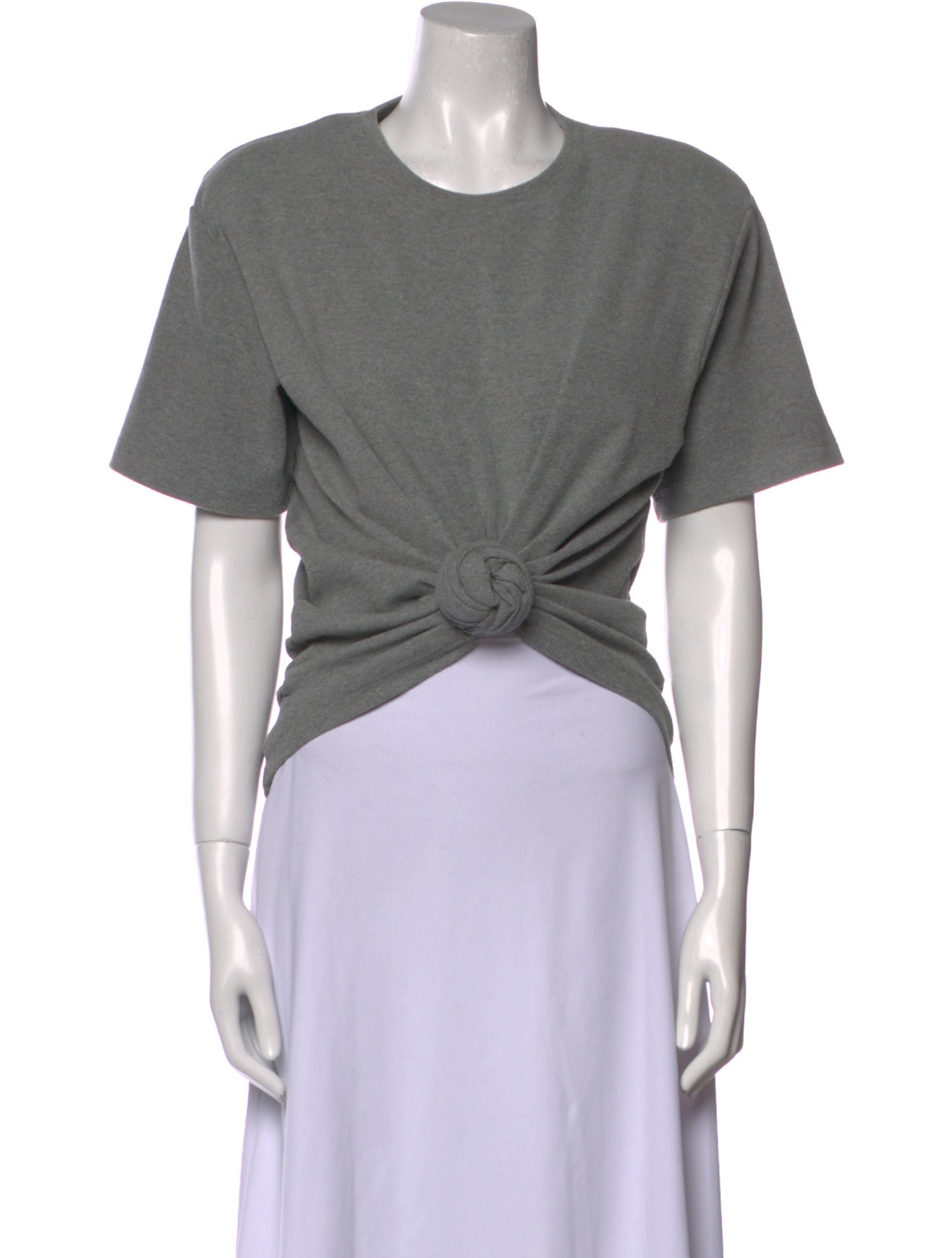 Magda Butrym Crew Neck Short Sleeve Crop Top