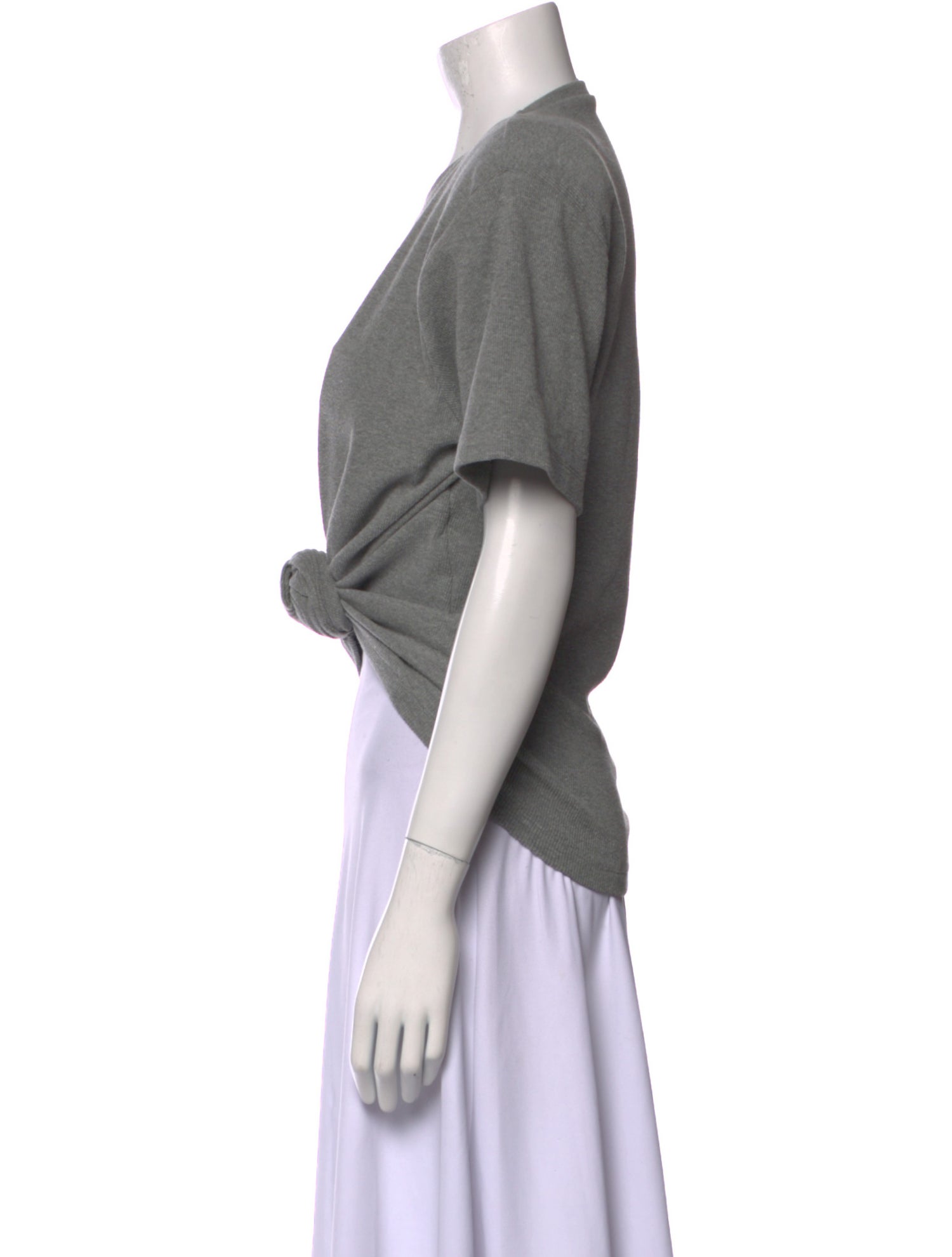 Magda Butrym Crew Neck Short Sleeve Crop Top