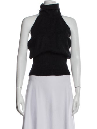 Magda Butrym Kid Mohair Turtleneck Crop Top