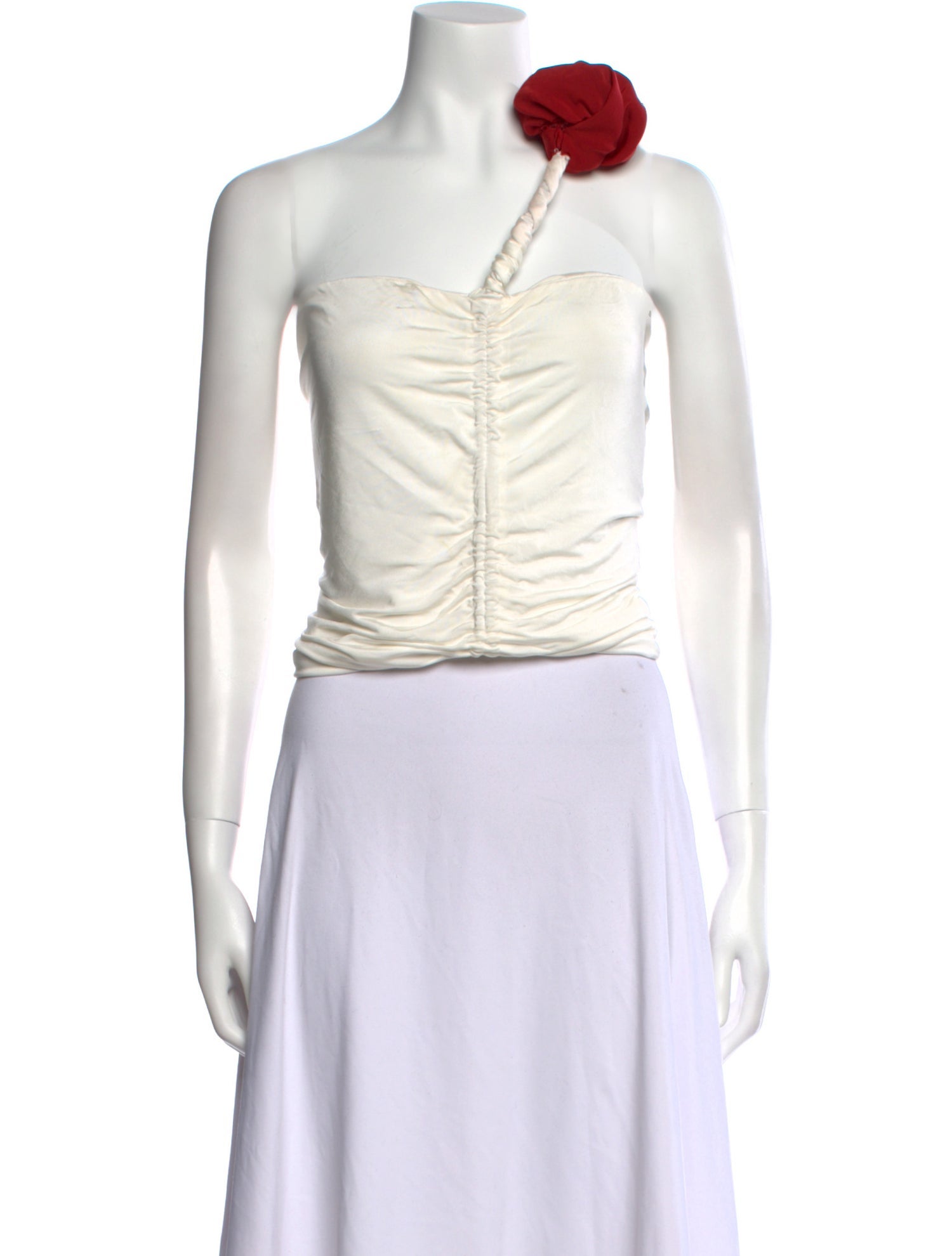 Magda Butrym One-Shoulder Sleeveless Crop Top