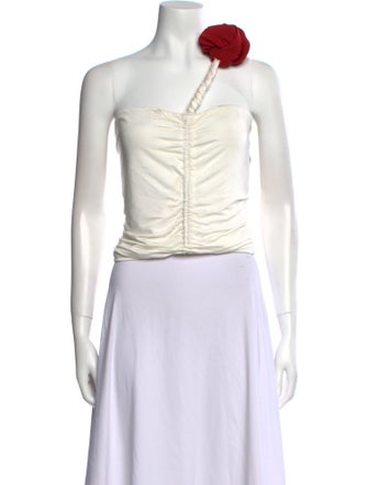 Magda Butrym One-Shoulder Sleeveless Crop Top