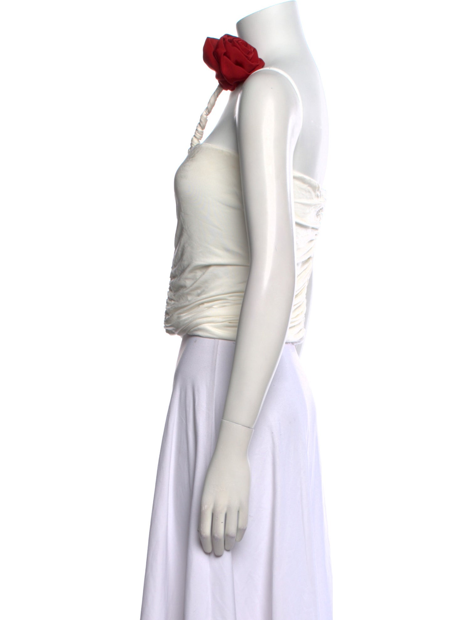 Magda Butrym One-Shoulder Sleeveless Crop Top