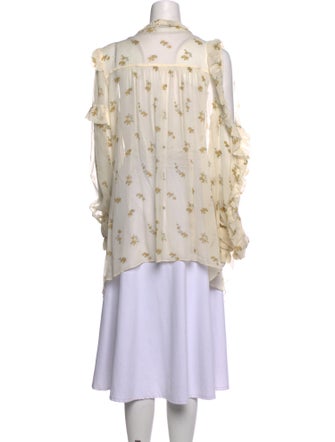 Magda Butrym Mock Neck Long Sleeve Blouse