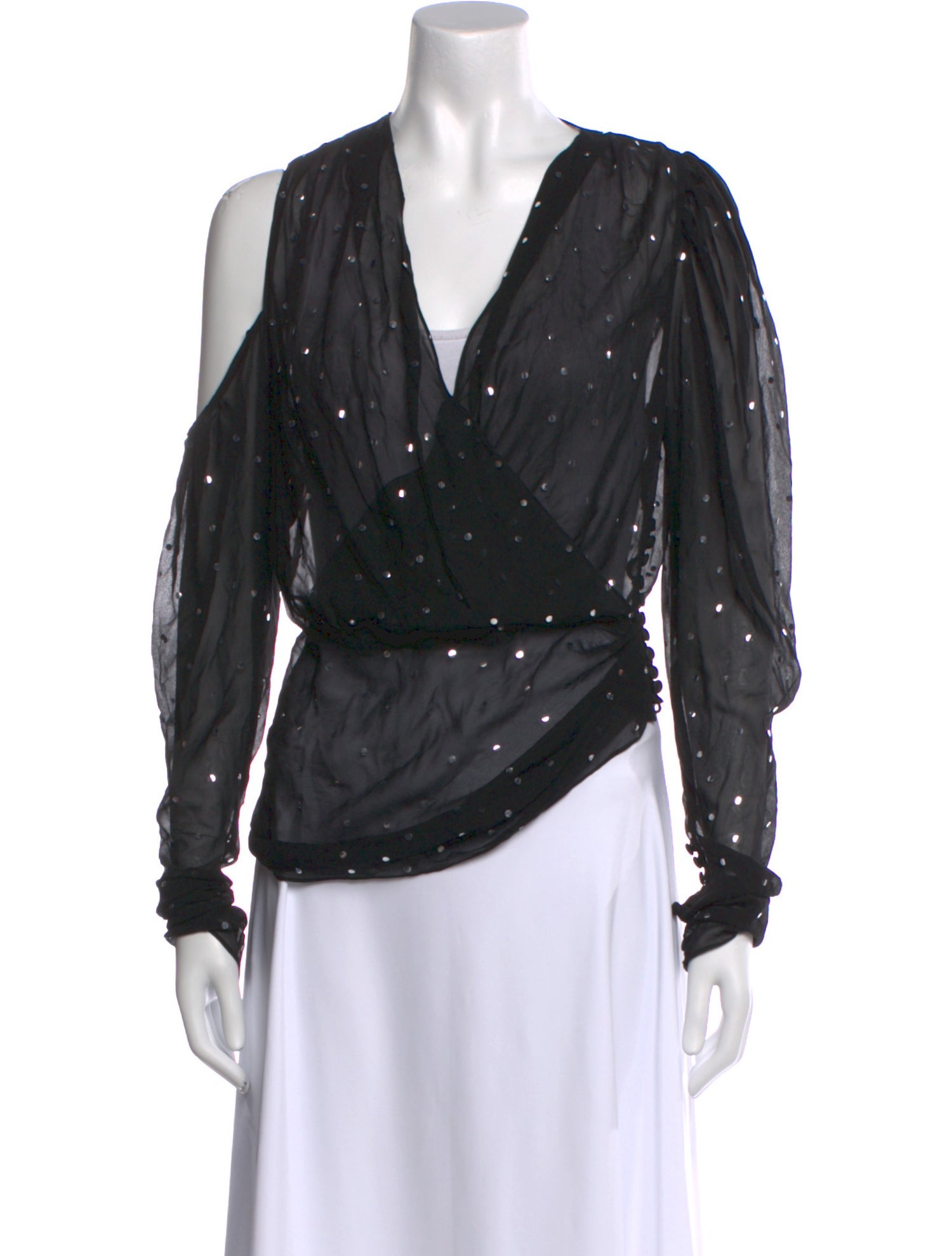 Magda Butrym V-Neck Long Sleeve Blouse